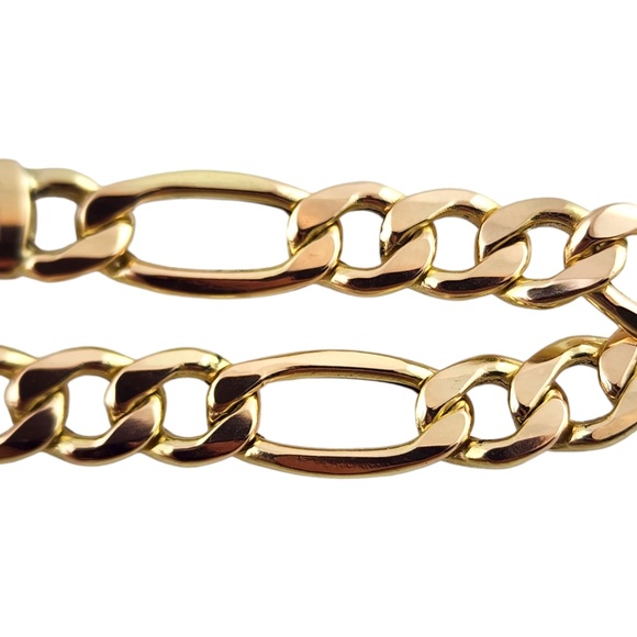 10 Karat Yellow Gold Figaro Chain Link Bracelet #18895 - Picture 3 of 9